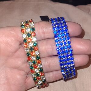 RSVP Multicolor & Royal Blue Crystal Stretch Bracelet Set